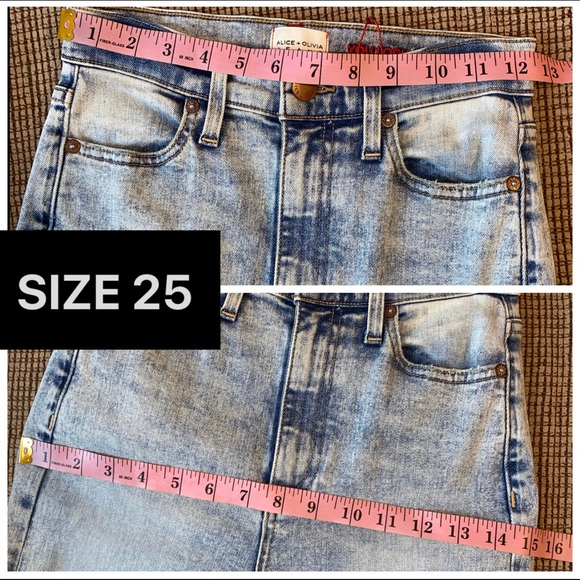 Alice + Olivia Beautiful High Rise Wide Leg Front Seamed Bell Jeans Pant - Picture 9 of 16